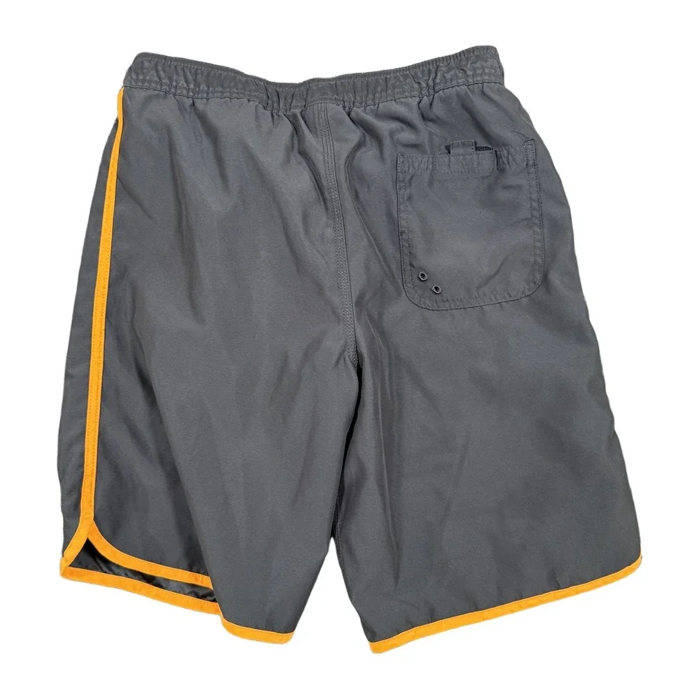Nike 6.0 Boys Size 12 Board Shorts Gray Orange Athletic Swim Trunks 2632